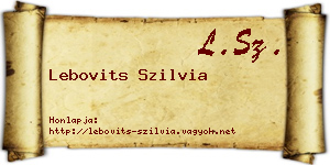 Lebovits Szilvia névjegykártya