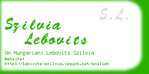 szilvia lebovits business card